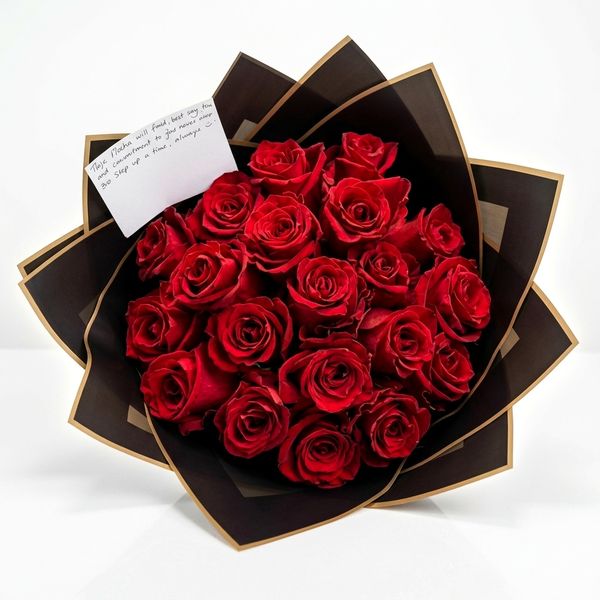 Bouquet Élégance Rouge - 20 Roses Rouges | Livraison 2h